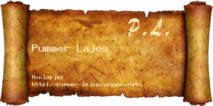 Pummer Lajos névjegykártya